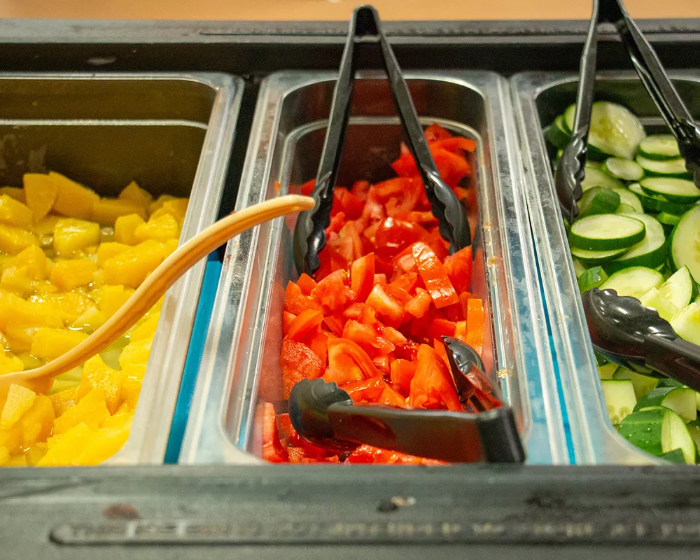 close up of fruits and veggies